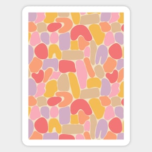 Colorful abstract shapes pattern in warm tones Magnet